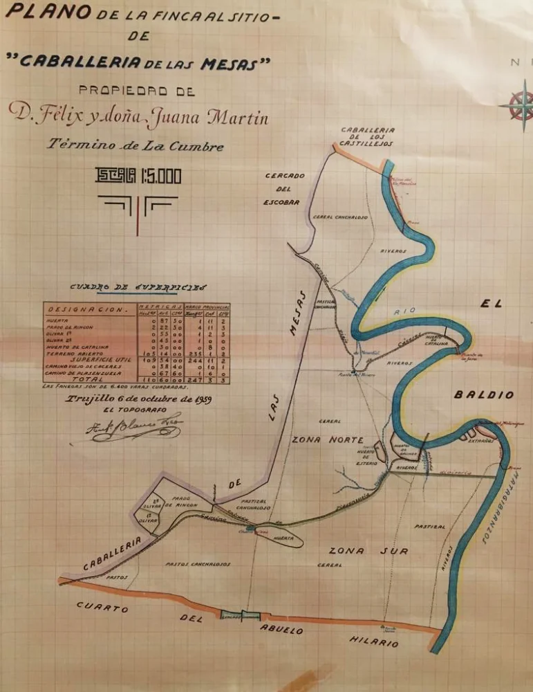 mapa pistachos la jara 1959